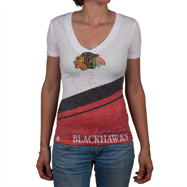 Chicago Blackhawks - Logo Cheerleader Burnout Juniors T-Shirt