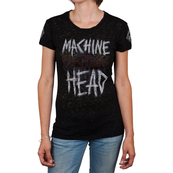 Machine Head - Machine Effin Head Burnout Juniors T-Shirt