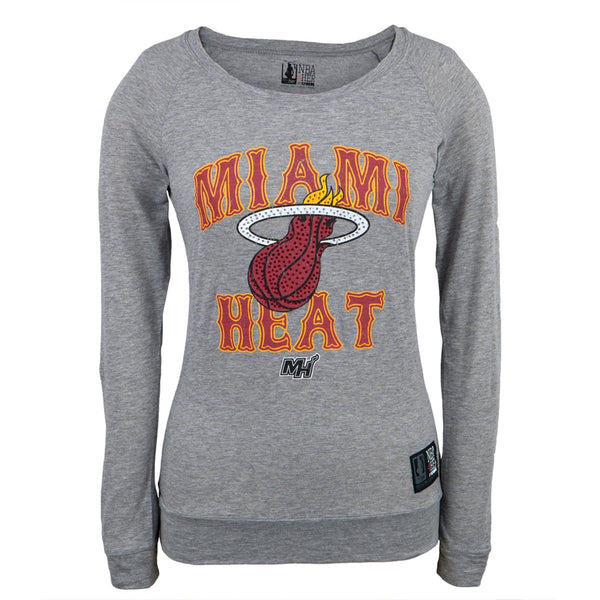 Miami Heat - Distressed Gem Hoop Logo Juniors Long Sleeve T-Shirt