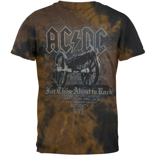 AC/DC - For Those About To Rock Brown Tie Dye T-Shirt