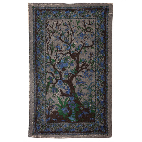 Tree Of Life Tan Indian Tapestry