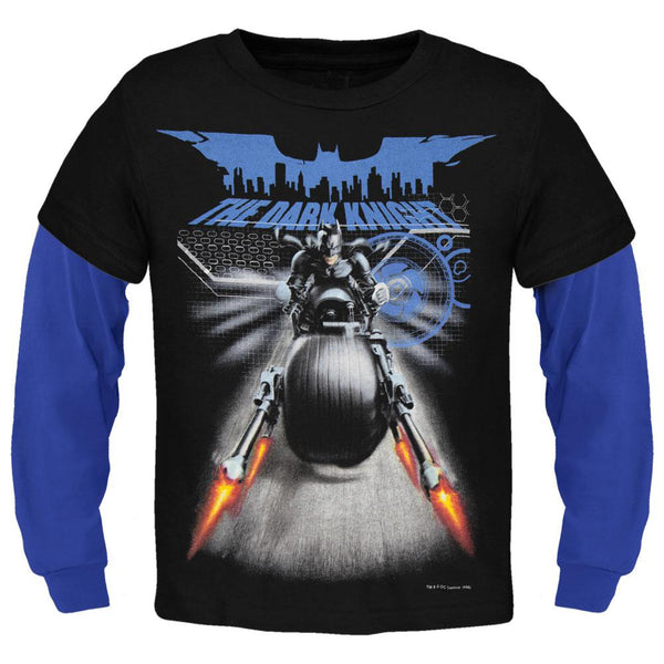 Batman - Shooting Cycle Juvy 2fer Long Sleeve T-Shirt