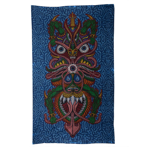 3-D Dragon Warrior Psychedelic Tapestry