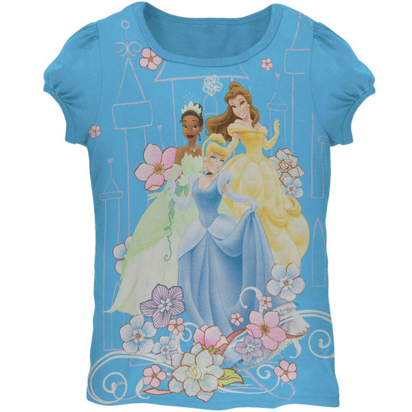 Disney Princesses - Floral Castle Girls Juvy T-Shirt