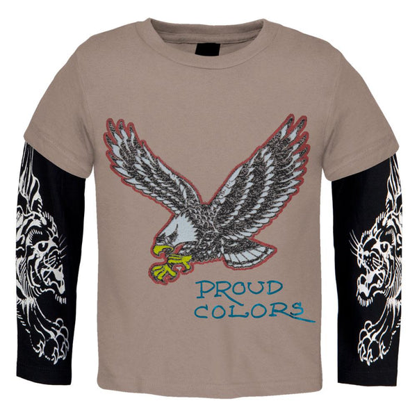 Ed Hardy - Eagle Proud Colors Juvy 2fer Long Sleeve T-Shirt