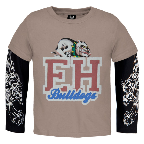 Ed Hardy - EH Bulldog Juvy 2fer Long Sleeve T-Shirt