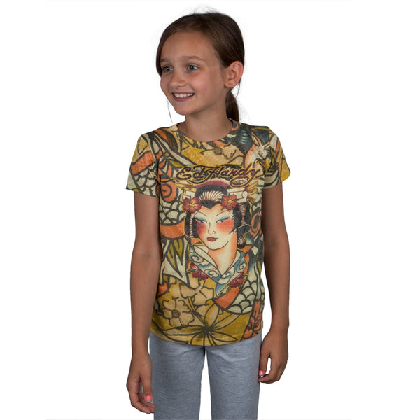 Ed Hardy - Geisha Collage Girls Juvy T-Shirt