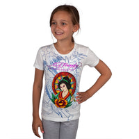 Ed Hardy - Exploding Skull Sunburst Girls Juvy T-Shirt