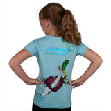 Ed Hardy - Tiger Cross Girls Blue Youth T-Shirt