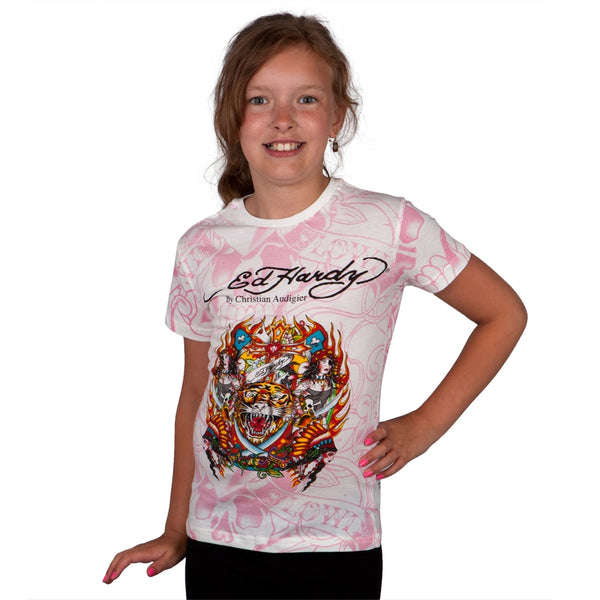 Ed Hardy - Tiger Cross Girls Youth T-Shirt