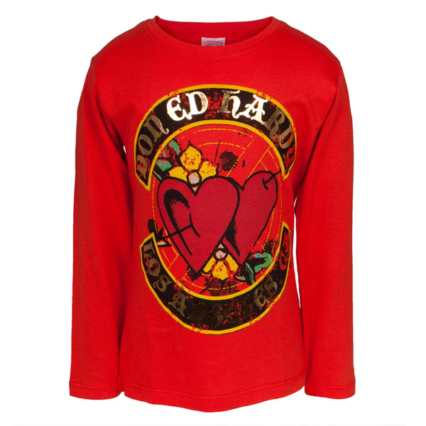 Ed Hardy - Dual Hearts Girls Juvy Long Sleeve T-Shirt