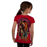Ed Hardy - Native American Girl & Roses Girls Youth T-Shirt