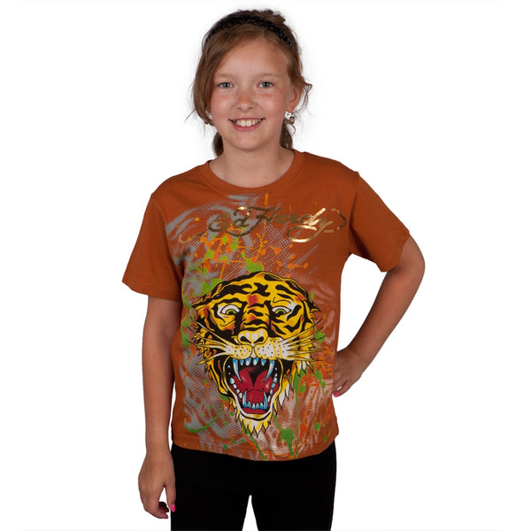 Ed Hardy - Tiger Head In Grass Youth T-Shirt