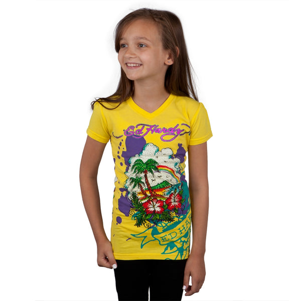 Ed Hardy - Tropical Island Girls Youth T-Shirt