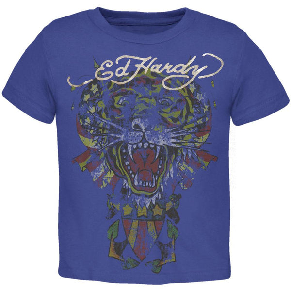 Ed Hardy - Patriot Tiger Roar Blue Youth T-Shirt