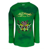 Ed Hardy - Butterfly Rose Girls Juvy Long Sleeve T-Shirt