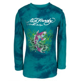 Ed Hardy - Two Koi Fish Swimming Girls Juvy Long Sleeve T-Shirt