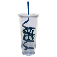 New York Yankees - Logo 22 oz Acrylic Tumbler With Swirl Straw