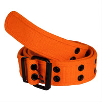 Orange Web Double Grommet Belt