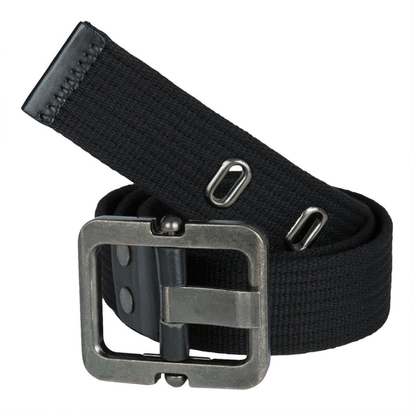 Black Grooved Web Belt