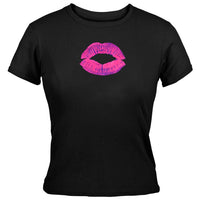 Blacklight Lips - Junior's Babydoll T-Shirt