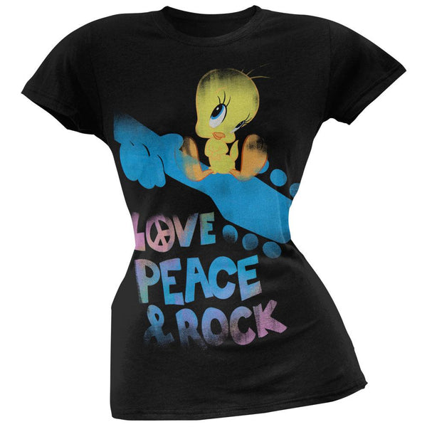 Looney Tunes - Tweety Love Peace And Rock Juniors T-Shirt