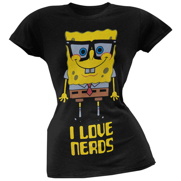 Spongebob Squarepants - I Love Nerds Juniors T-Shirt