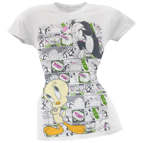 Looney Tunes - Sylvester and Tweety Comic Strip Juniors T-Shirt