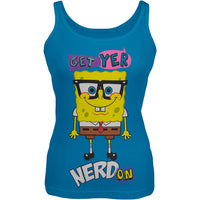 Spongebob Squarepants - Get Yer Nerd On Blue Juniors Tank Top