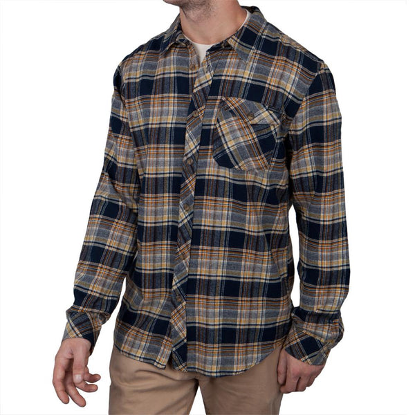 O'Neill - Basin Navy Plaid Long Sleeve Button-Up Shirt