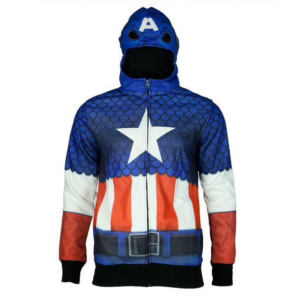 Captain America - Classic All Over Costume Zip Hoodie