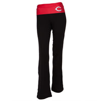 Cincinnati Reds - Flip Down Waistband Logo Juniors Yoga Pants