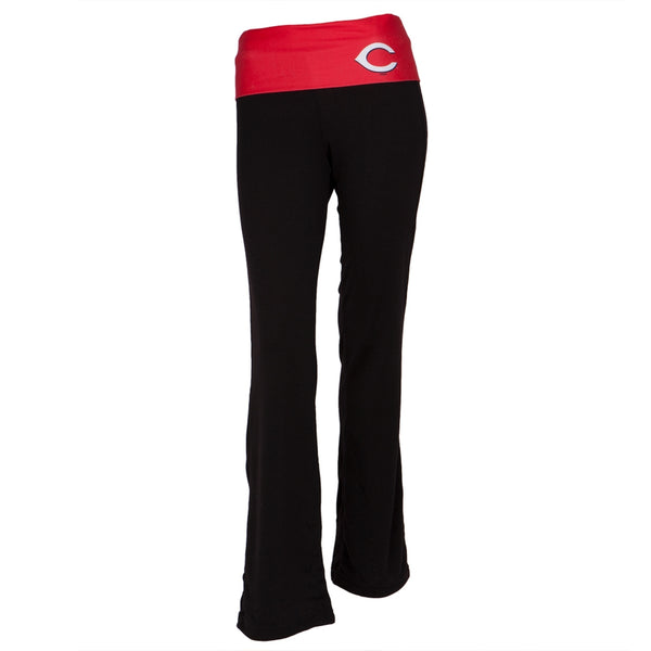 Cincinnati Reds - Flip Down Waistband Logo Juniors Yoga Pants