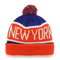 New York Knicks - Logo Calgary Orange and Royal Pom Pom Beanie