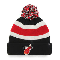 Miami Heat - Logo Breakaway Black Pom Pom Beanie