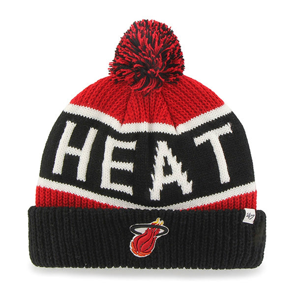 Miami Heat - Logo Calgary Black and Red Pom Pom Beanie