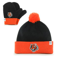 Cincinnati Bengals - Logo Bam Bam Toddler Pom Pom Beanie and Mitten Set