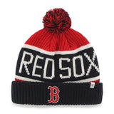 Boston Red Sox - Logo Calgary Navy and Red Pom Pom Beanie