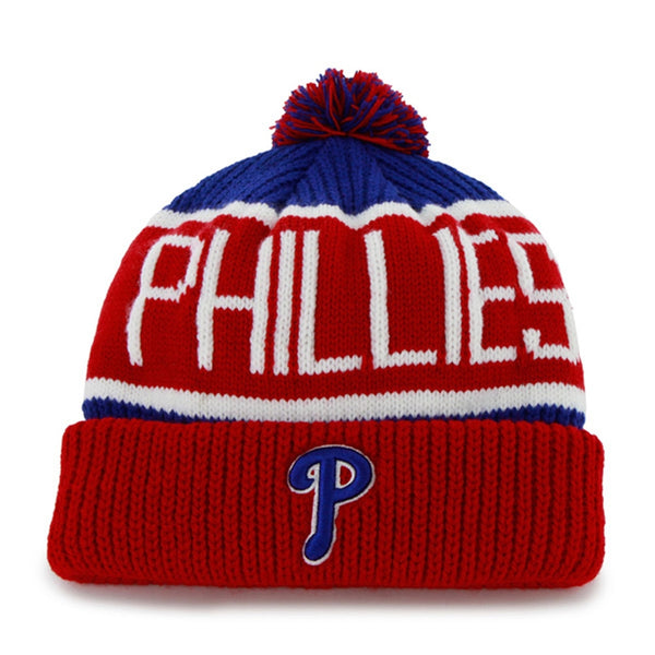 Philadelphia Phillies - Logo Calgary Red and Blue Pom Pom Beanie