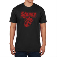 Rolling Stones - Velvety Flocked Print Tongue Logo T-Shirt