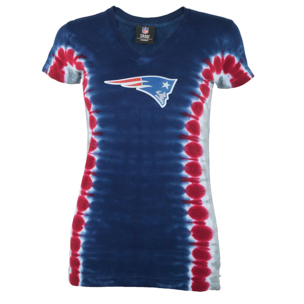 New England Patriots - Logo Juniors Tie Dye V-Neck T-Shirt