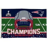 New England Patriots - Super Bowl 49 Champions Helmet & Field Collage 3x5 Flag