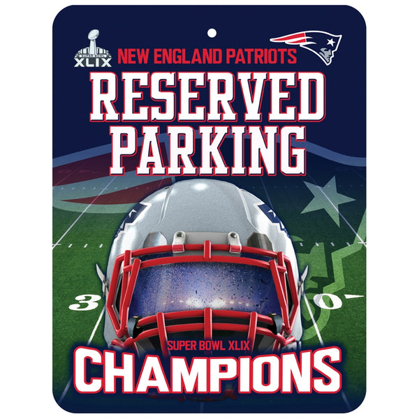 New England Patriots - Super Bowl 49 Champions Helmet & Field Collage Reserved Parking Sign